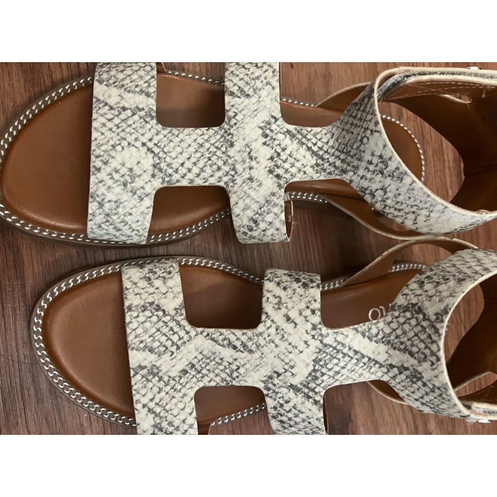 FRANCO SARTO Genevia Snakeskin Embossed Sandal Womens Size 5M Gladiator - Picture 9 of 9